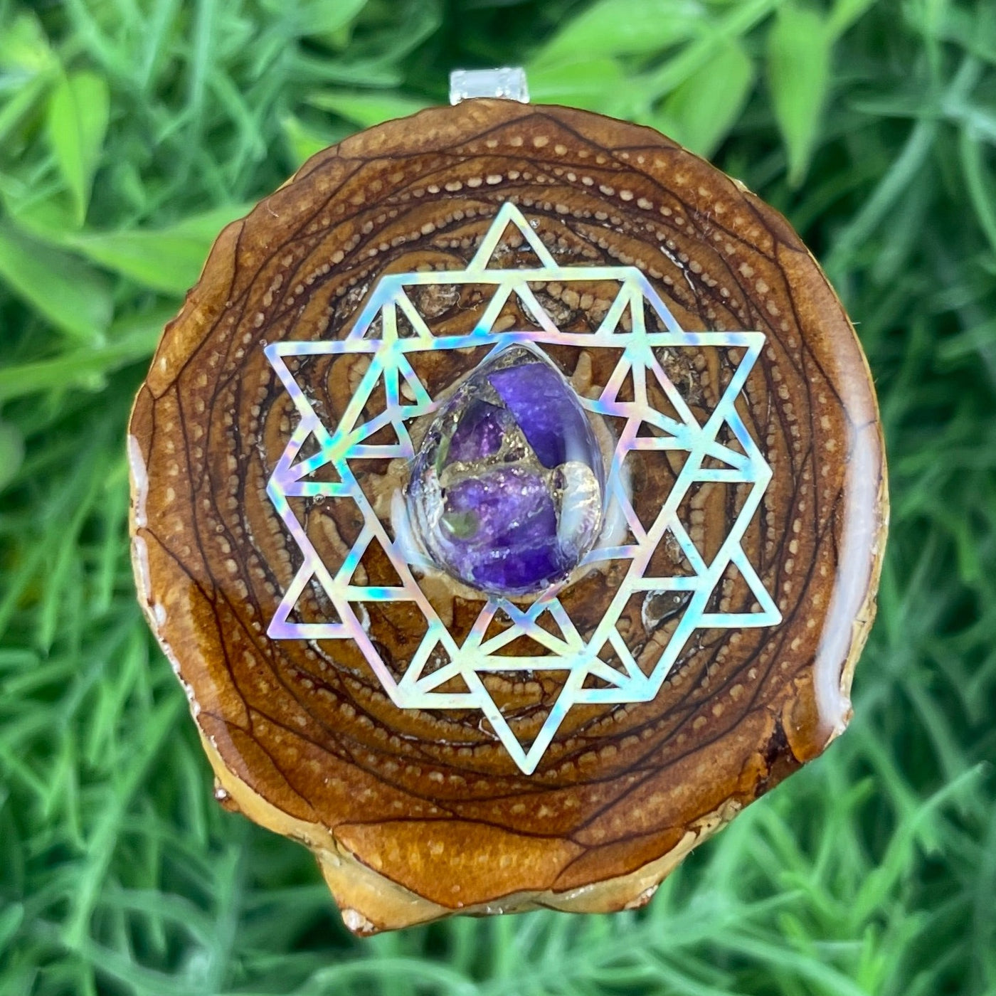 Amethyst with 64 Star Turquoise - Aura Pinecones