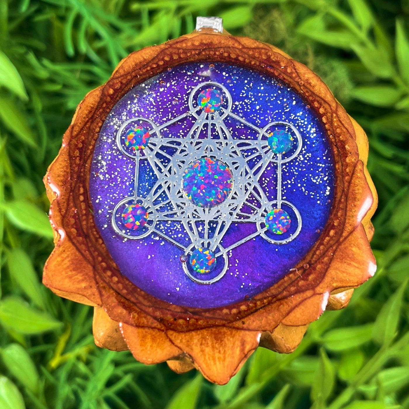 Galaxy with Opal and Metatron's Cube