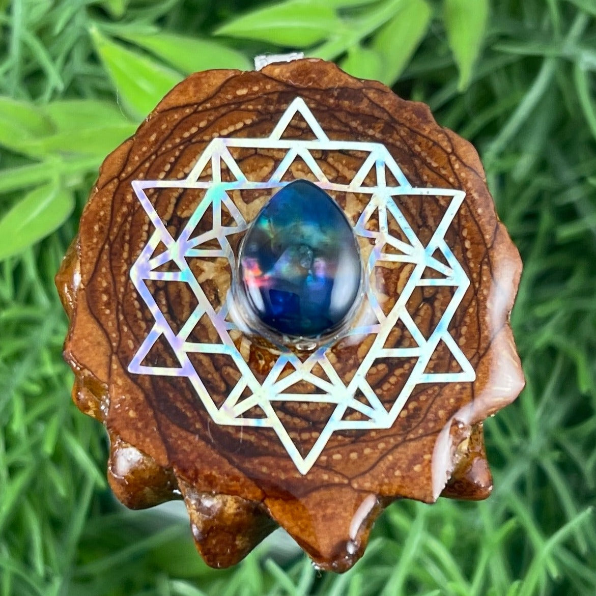 Multi Ammolite with 64 Star Tetrahedron