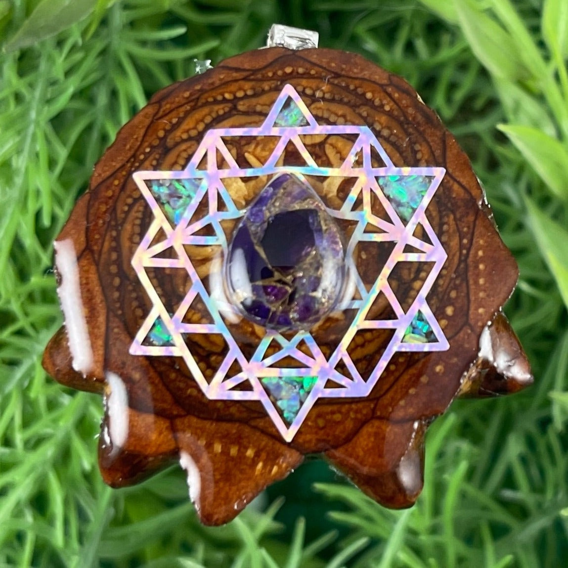 Amethyst with Crushed Opal and 64 Star Turquoise - Aura Pinecones