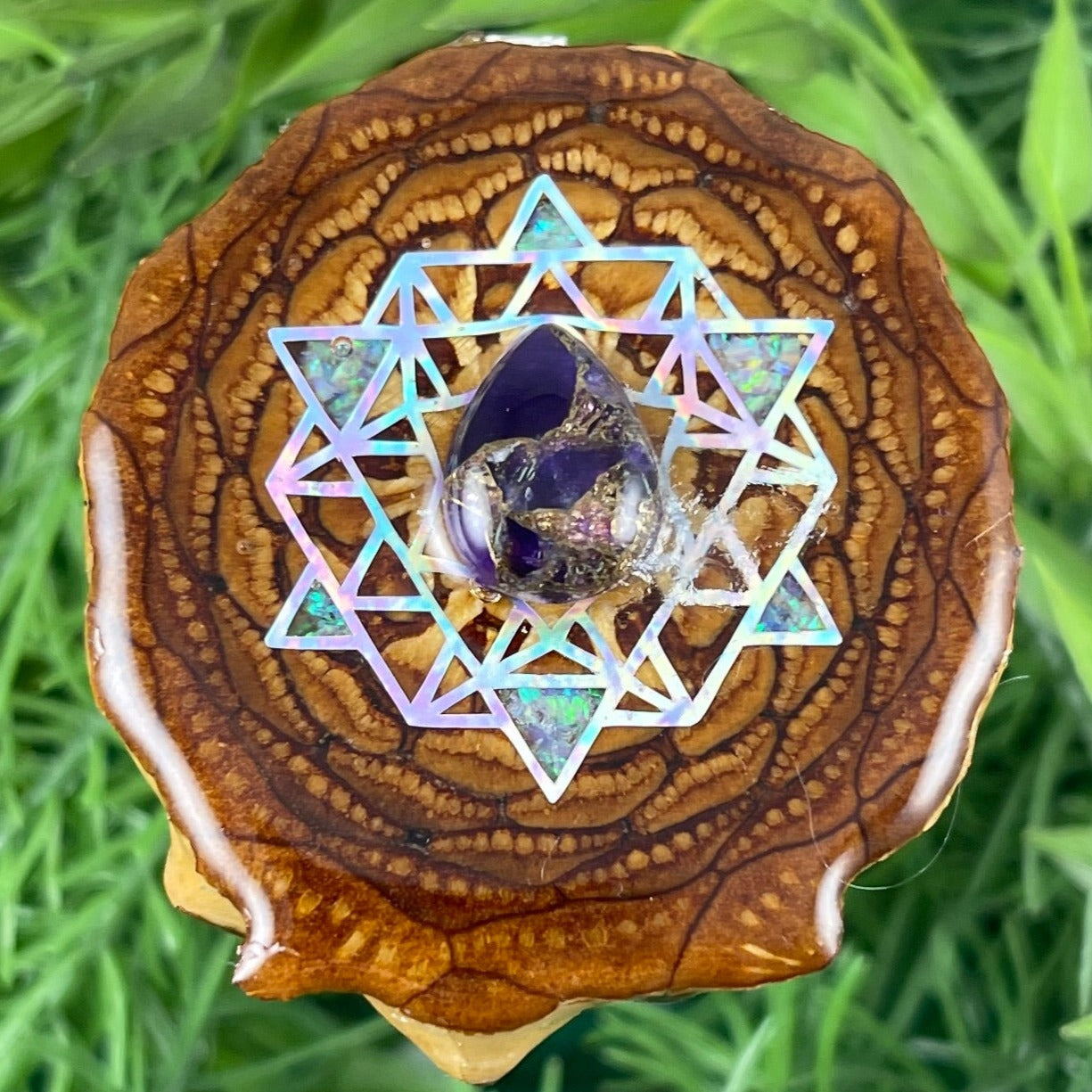 Amethyst with Crushed Opal and 64 Star Turquoise - Aura Pinecones