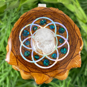 Moonstone with Crushed Opal and Seed of Life - Aura Pinecones