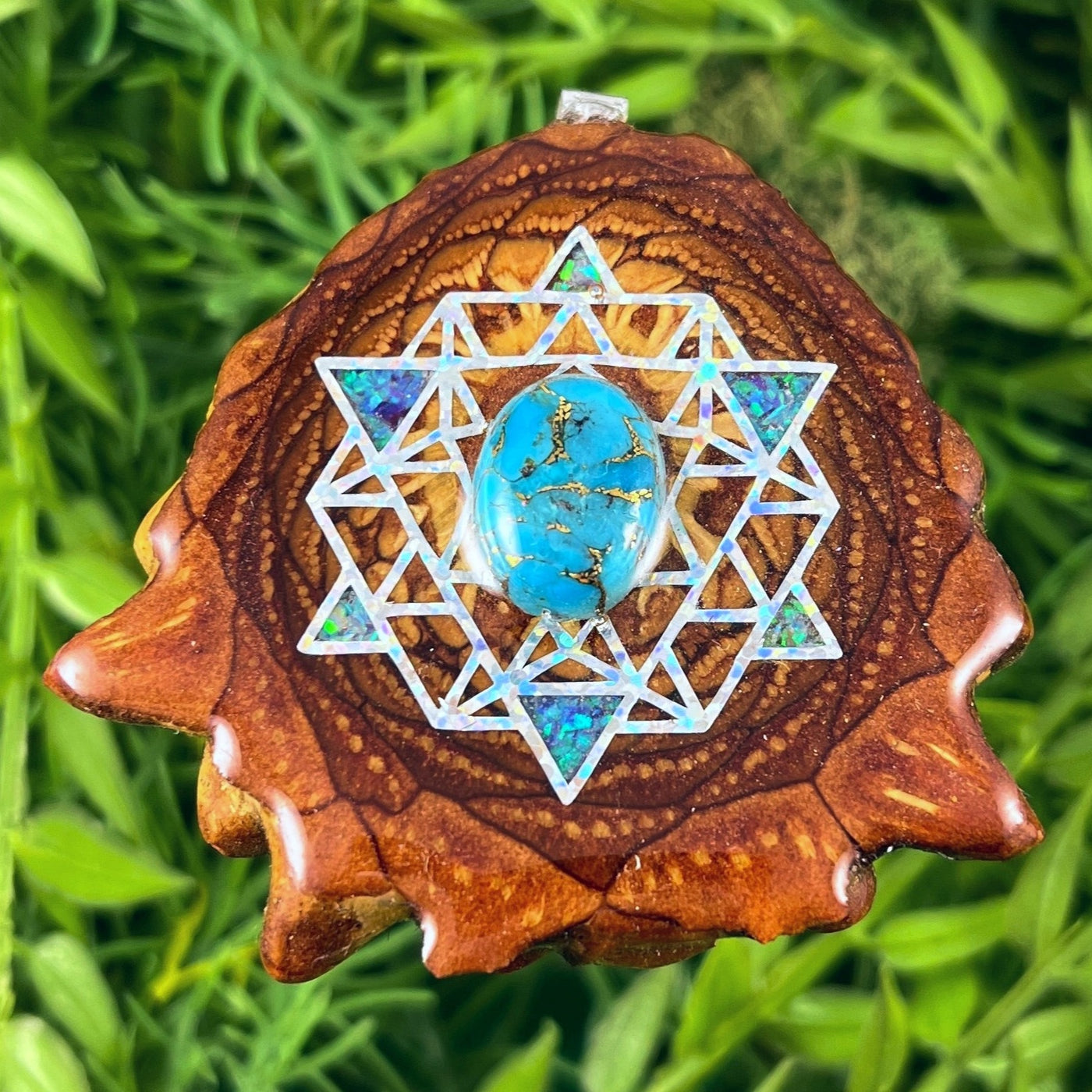 Chrysocolla with Crushed Opal & 64 Star Tetrahedron