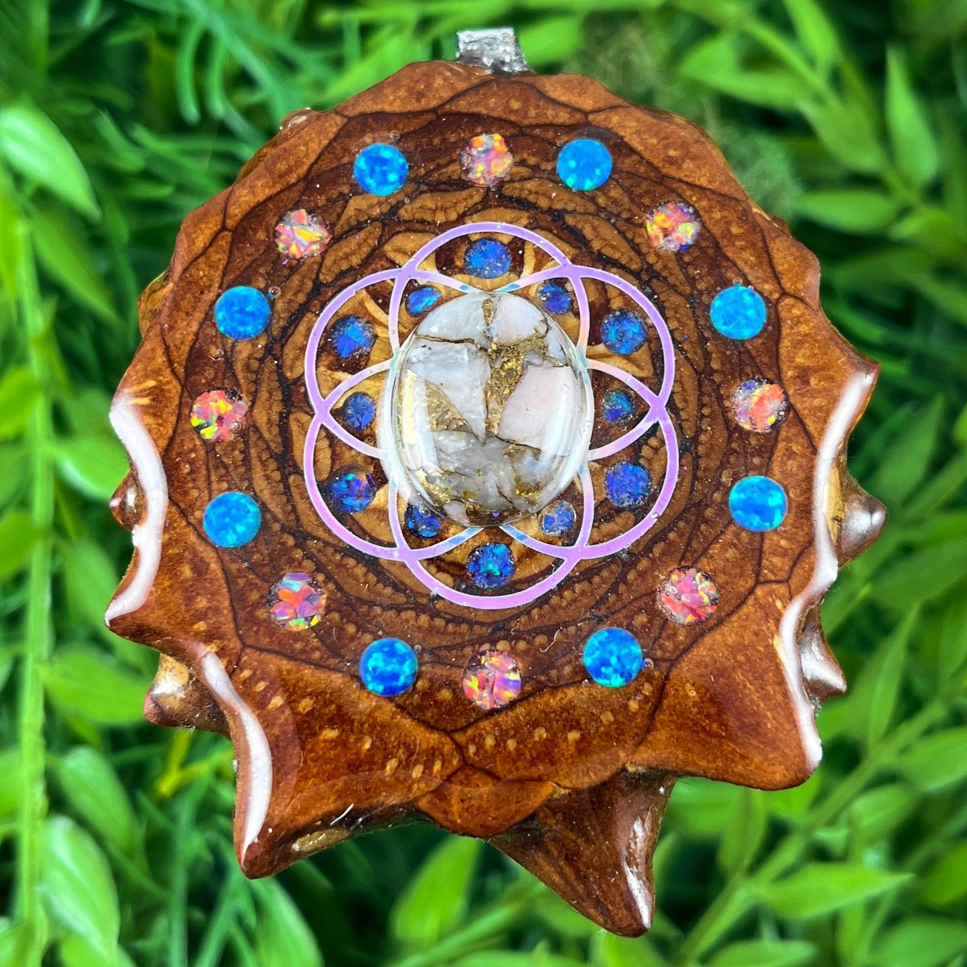 Pink Copper Turquoise with Opal & Crushed Opal with Butterfly