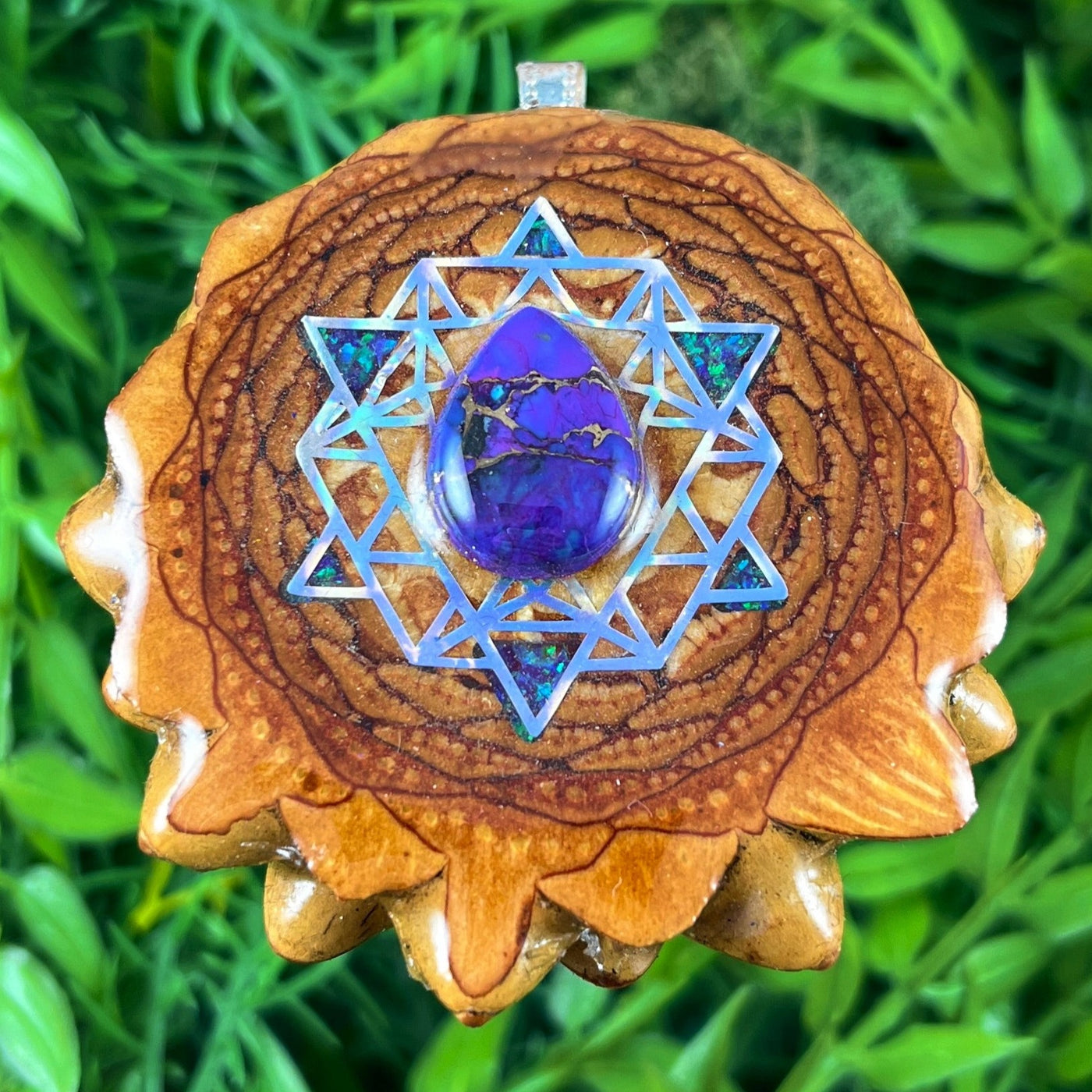 Purple Mohave Turquoise & Crushed Opal with 64 Star Tetrahedron