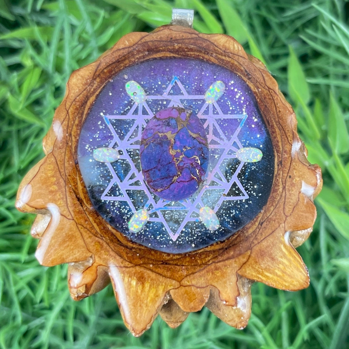 Cosmos with Purple Mohave Turquoise and Opal with 64 Star Tetrahedron