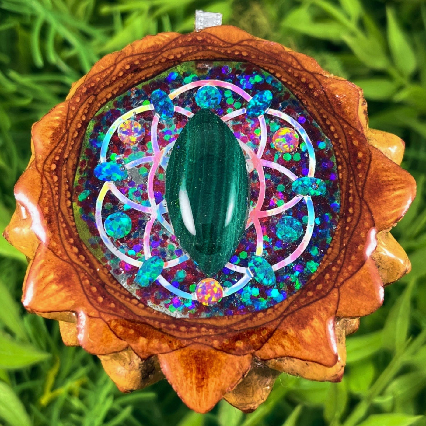 Cosmos with Malachite and Opal & Seed of Life