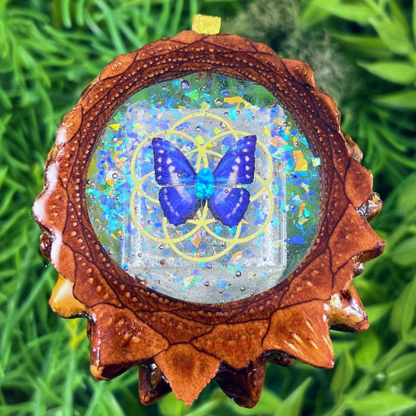 Clouds with Opal & Butterfly with Seed of Life