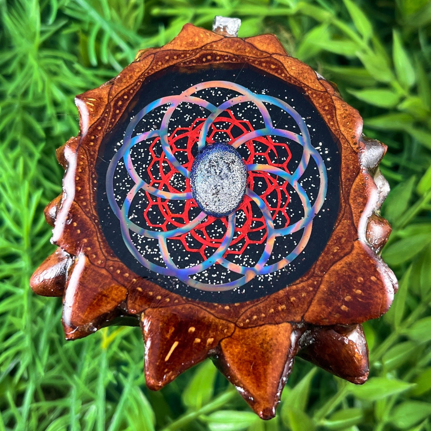 Night Sky with Dichroic Glass & Mandala