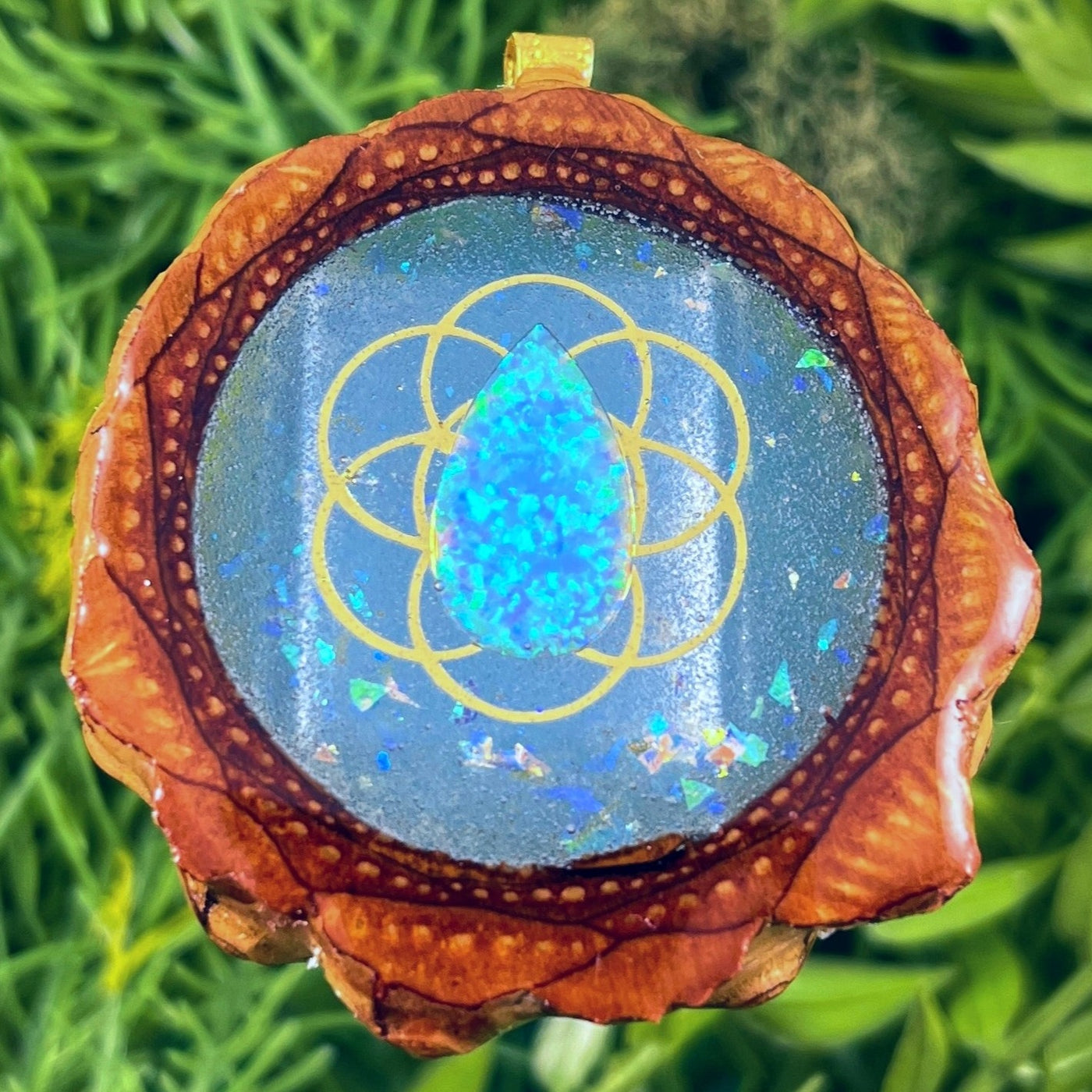 Galaxy with Opal & Seed of Life