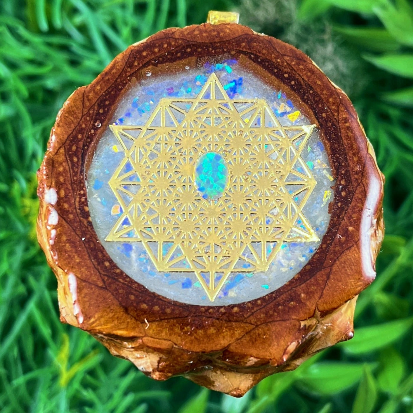 Opal with 64 Star Tetrahedron