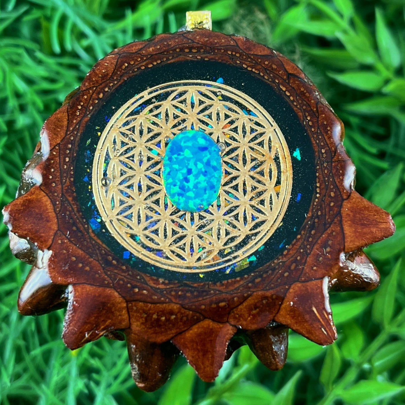 Night Sky with Opal & Flower of Life