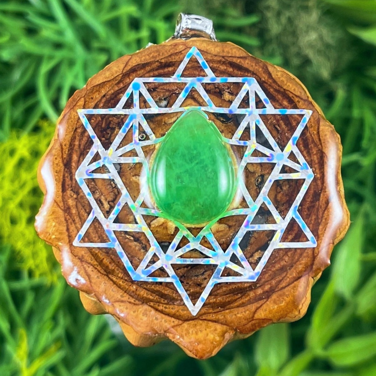 Jade with 64 Star Tetrahedron