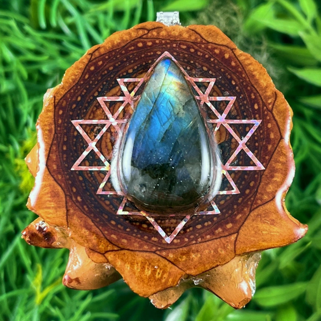 Labradorite with Sri Yantra