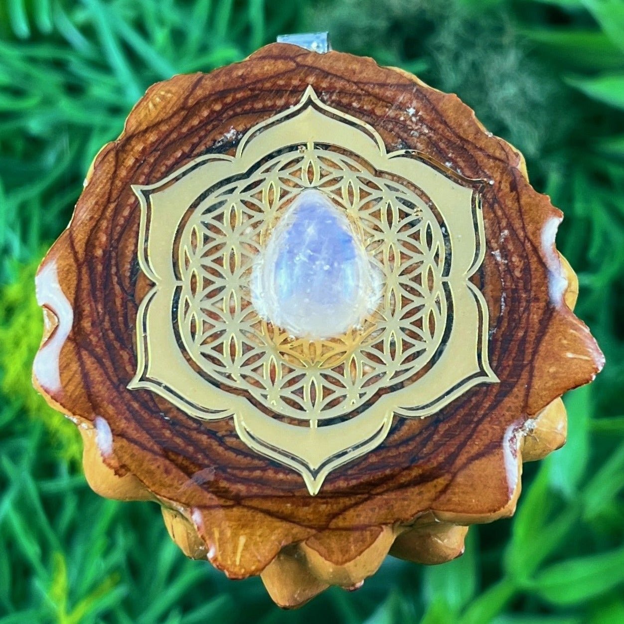 Moonstone with Flower of Life