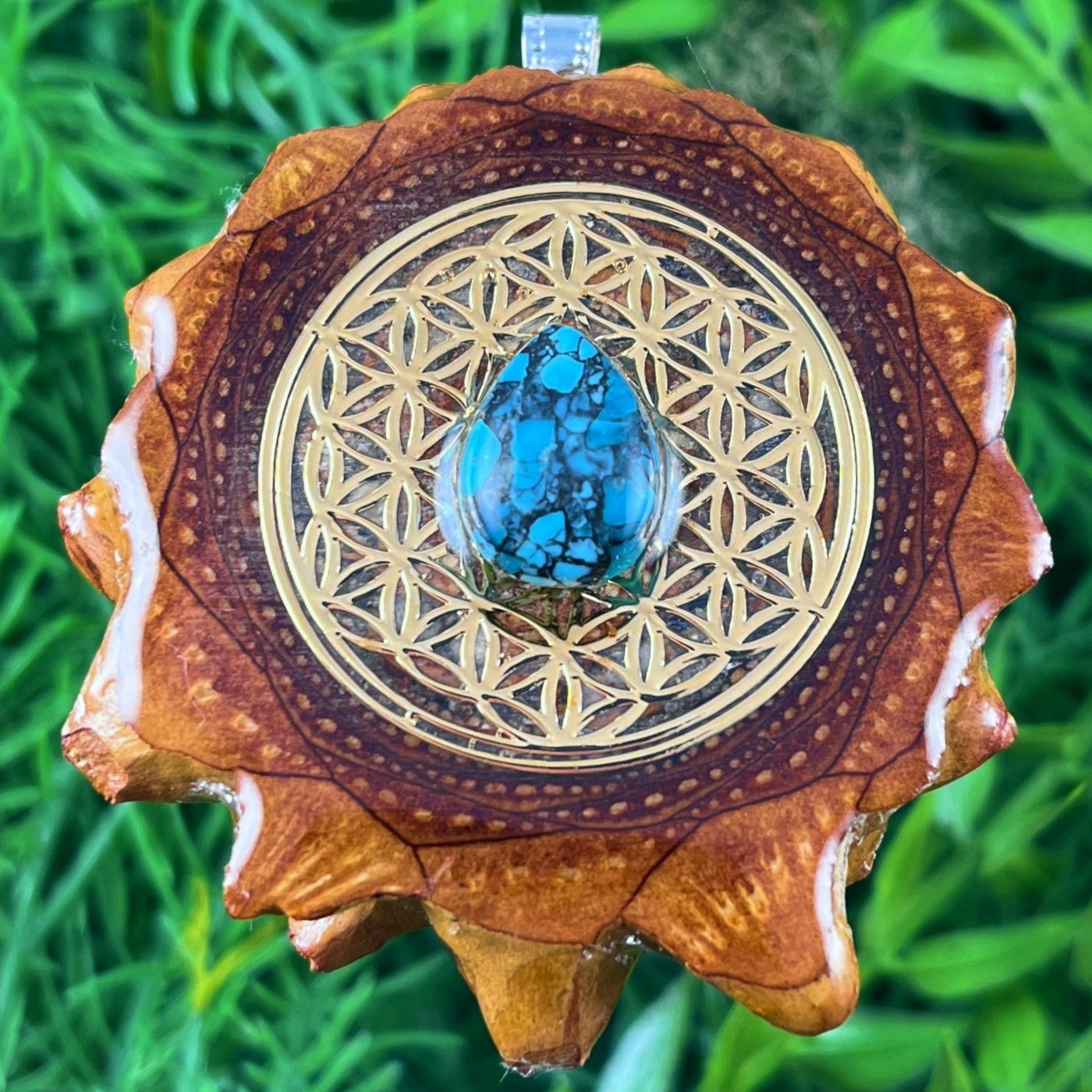 Turquoise with Flower of Life