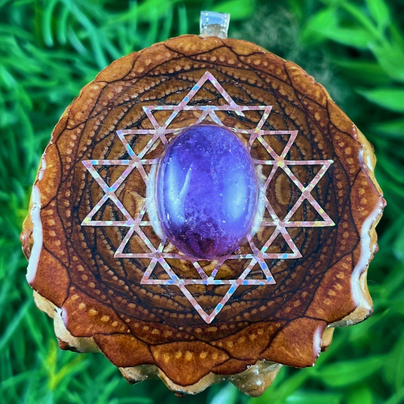 Amethyst with Sri Yantra