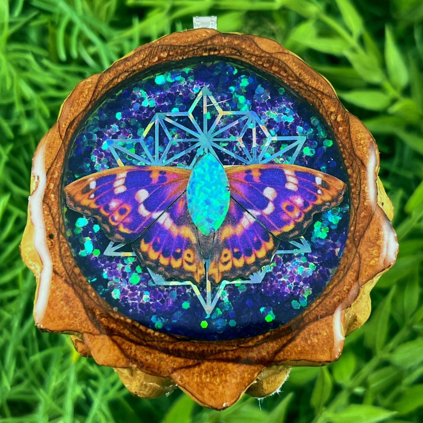 Cosmos with Butterfly with Opal and Asanoha