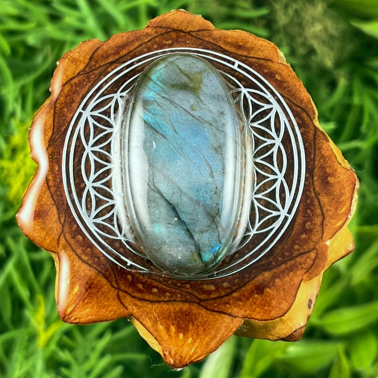 Labradorite with Flower of Life