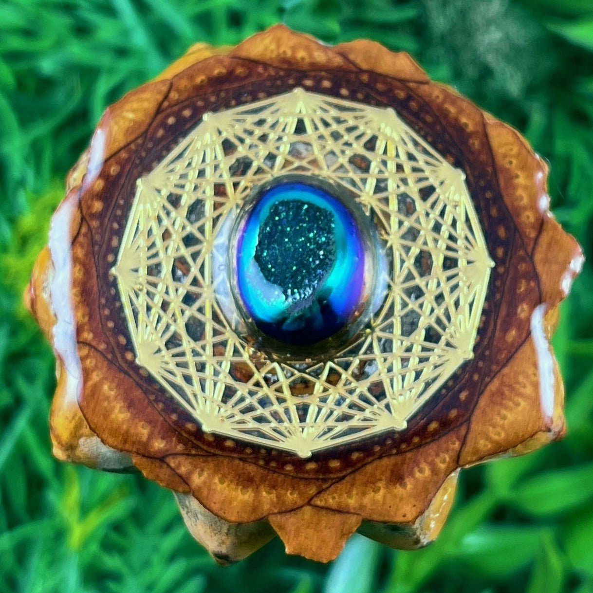 Druzy Quartz with Mandala