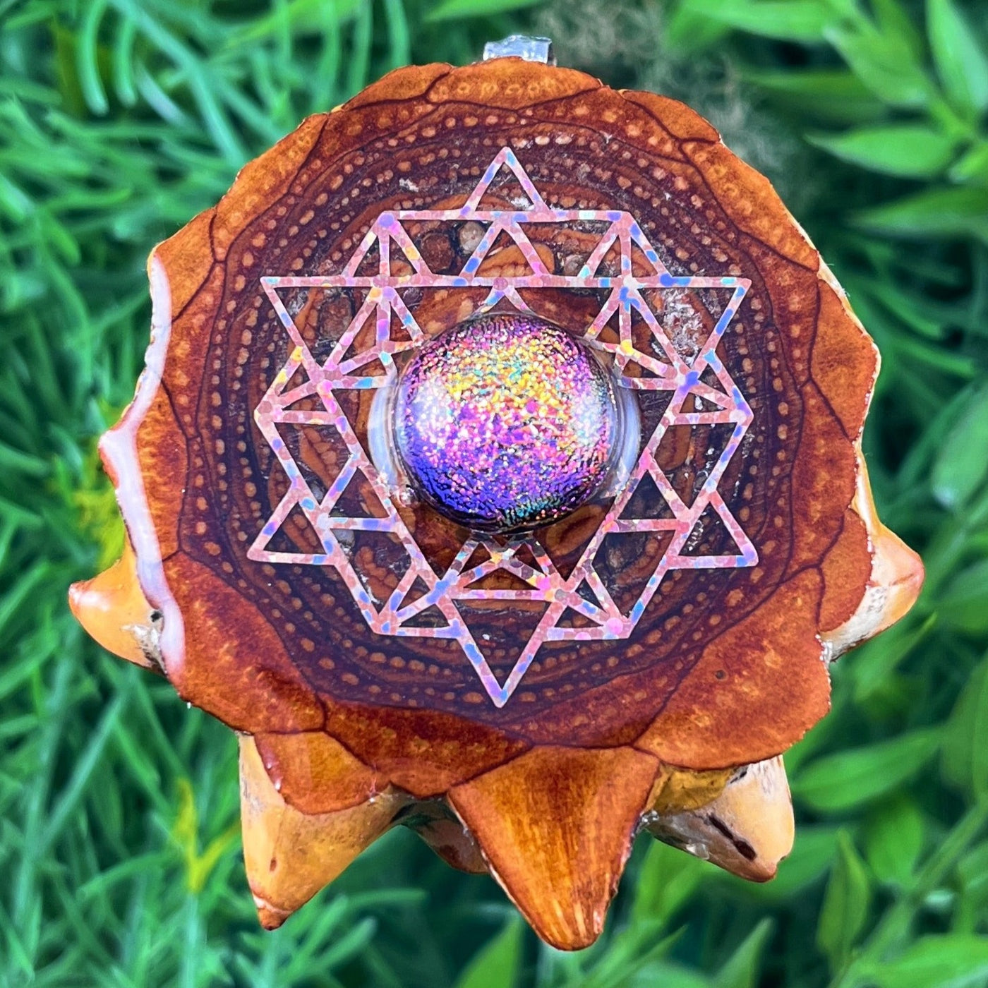 Dichroic Glass with 64 Star Tetrahedron