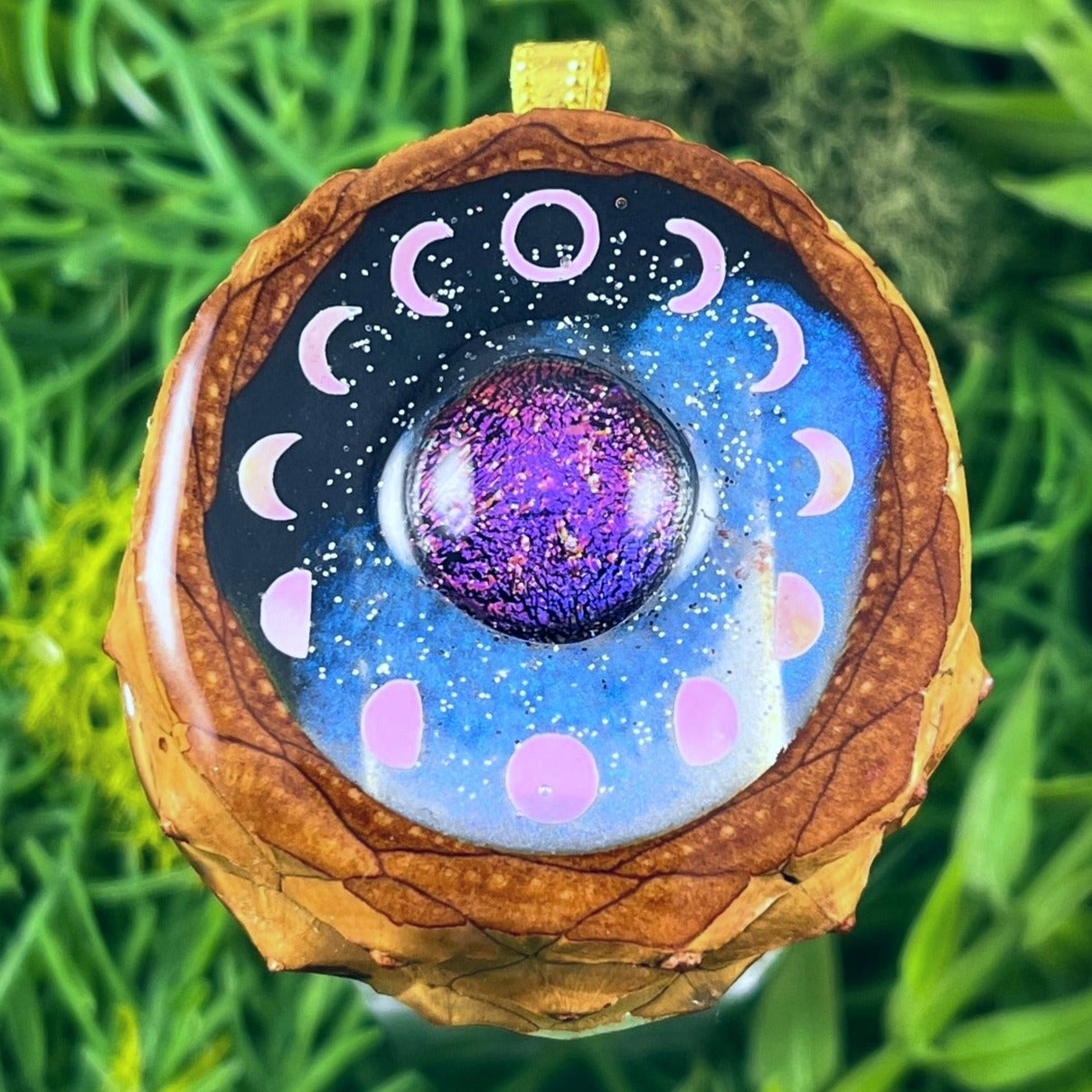 Galaxy with Dichroic Glass & Moon Phase