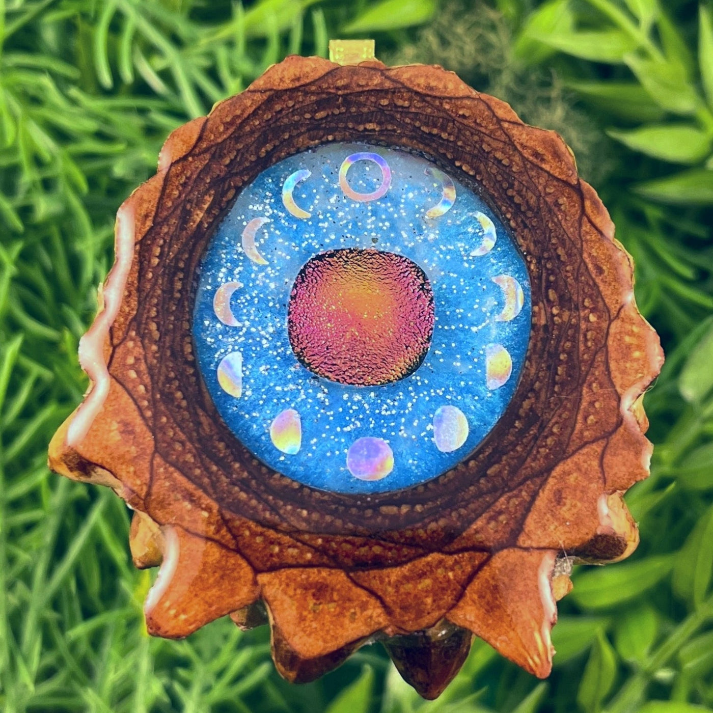 Galaxy with Dichroic Glass & Moon Phase