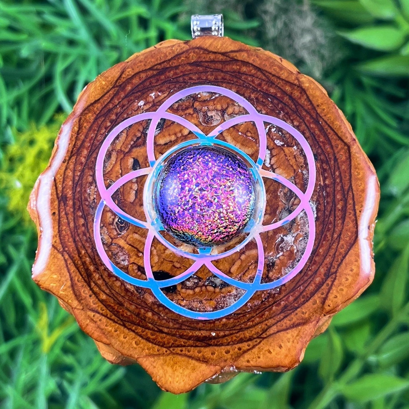 Dichroic Glass with Seed of Life