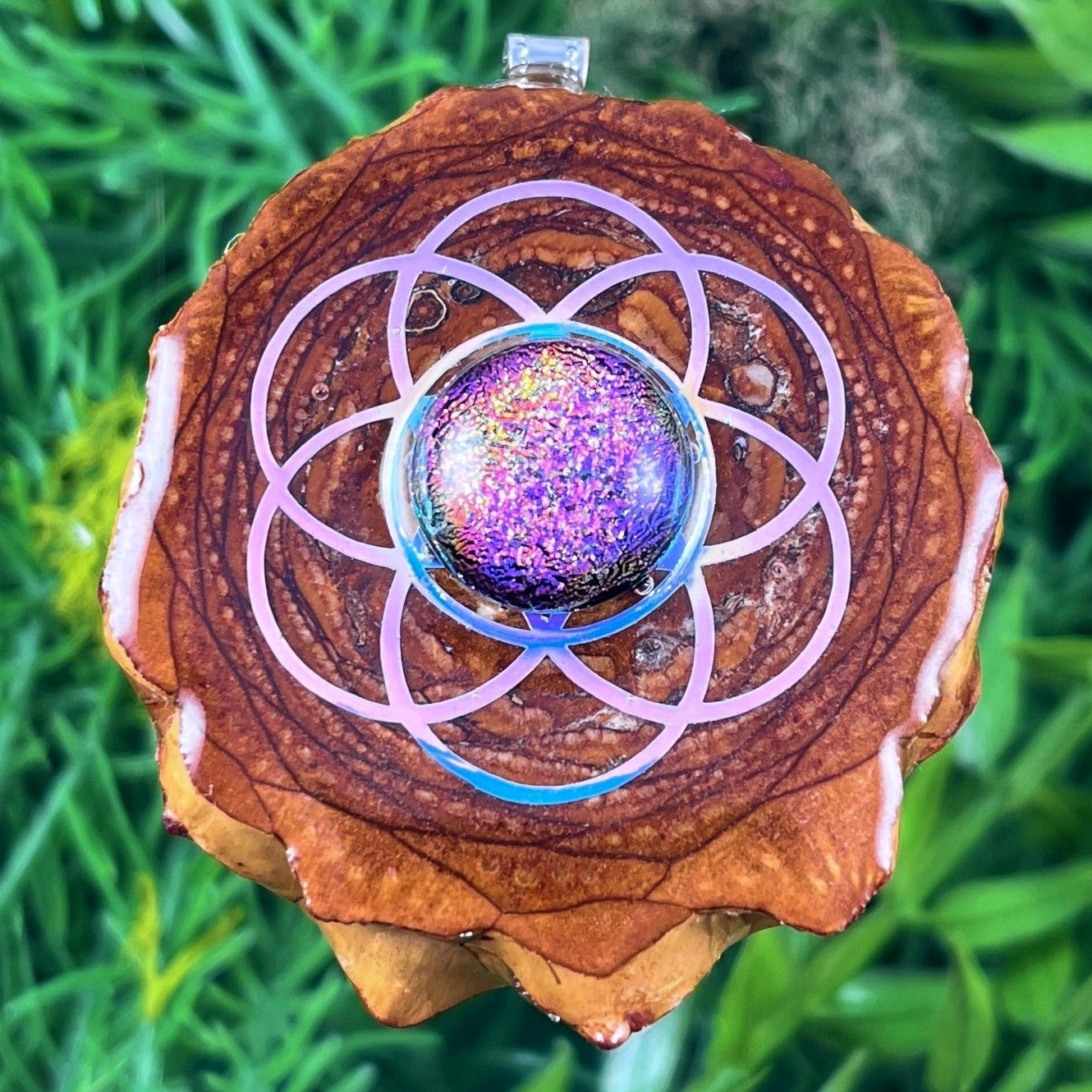 Dichroic Glass with Seed of Life