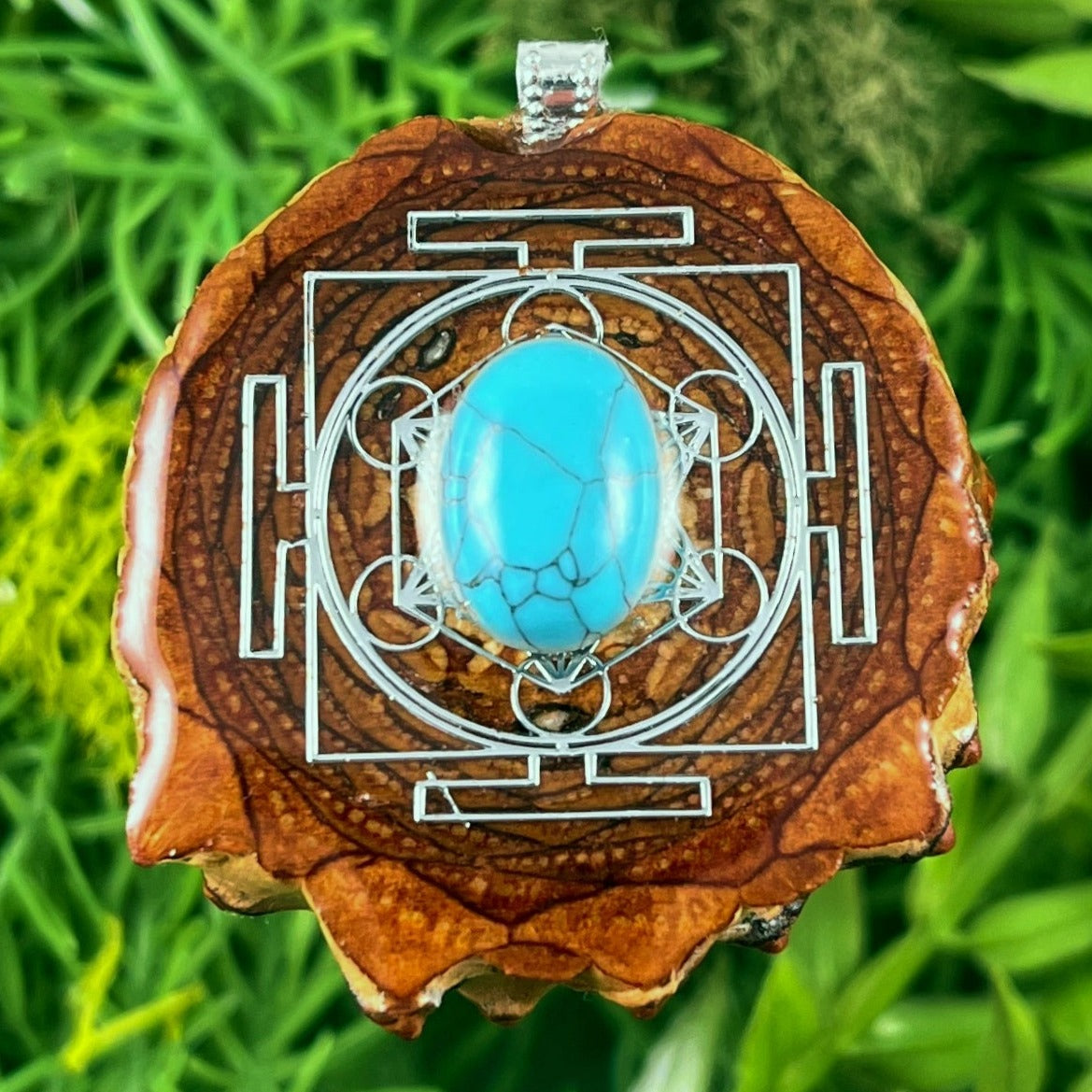 Turquoise with Metatron's Cube