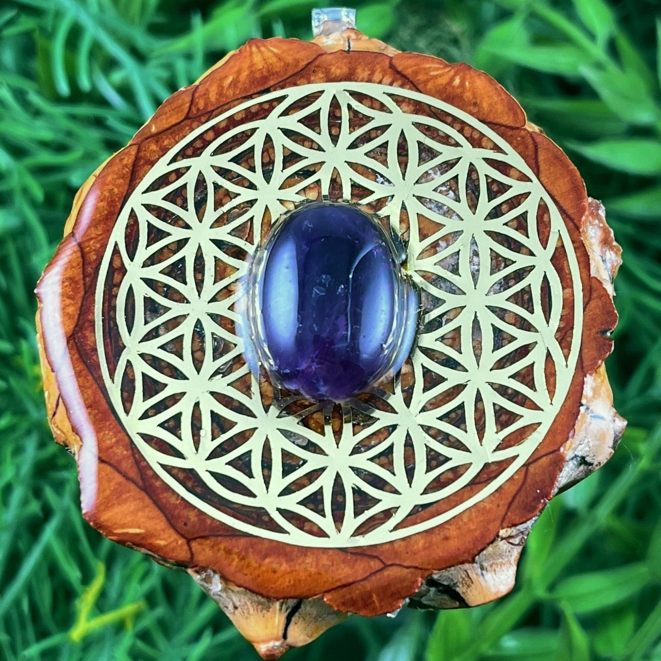 Amethyst with Flower of Life
