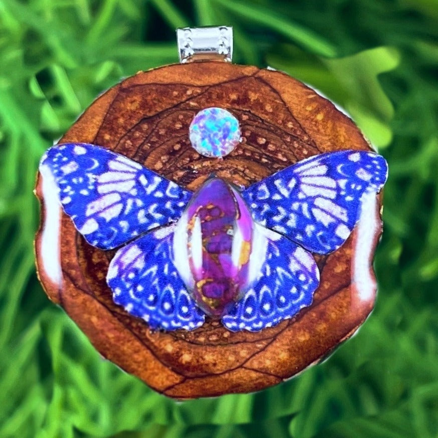 Butterfly with Purple Mohave Turquoise and Opal