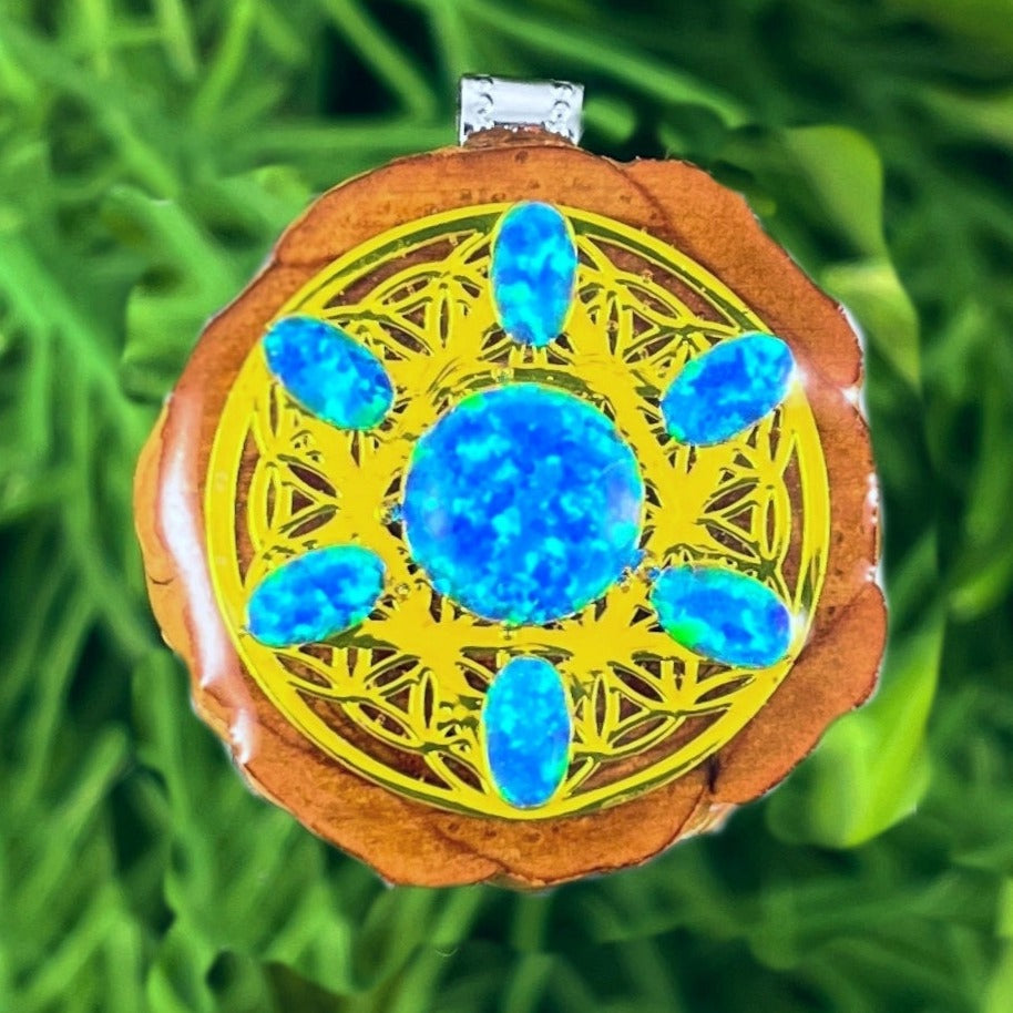 Opal with Flower of Life