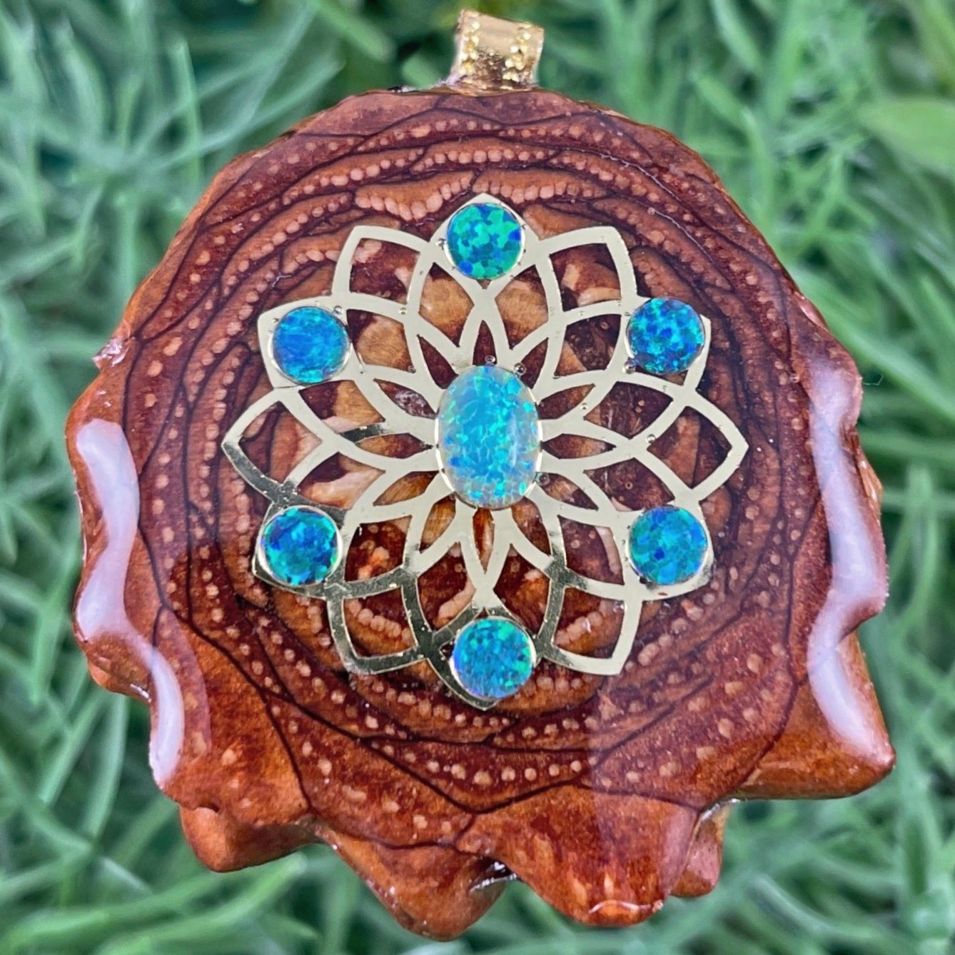 Opal with Sunflower Mandala