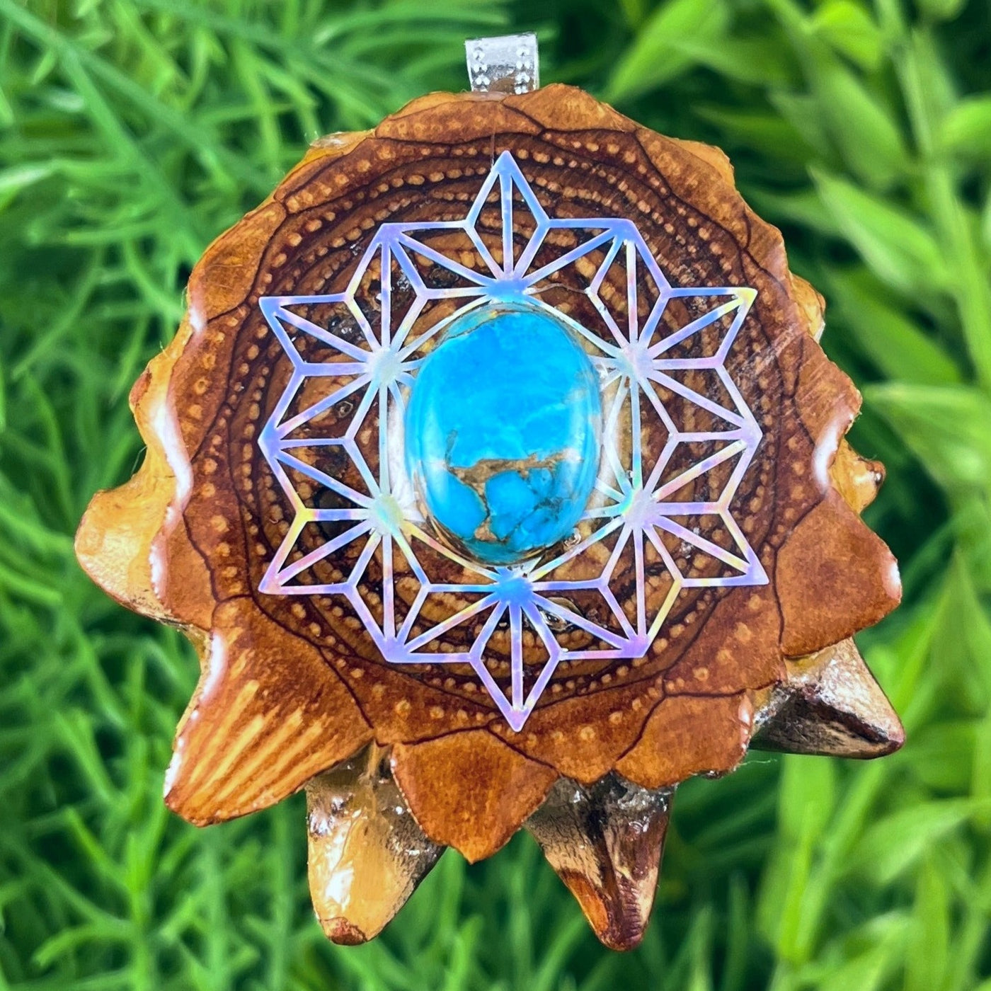 Blue Copper Turquoise with Asanoha