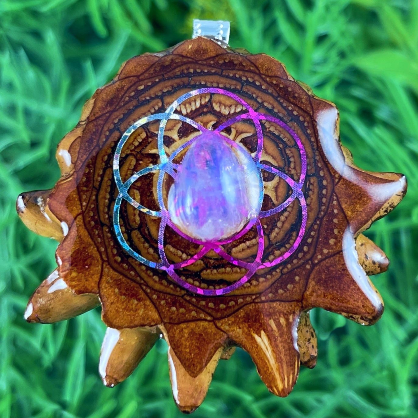 Moonstone with Seed of Life