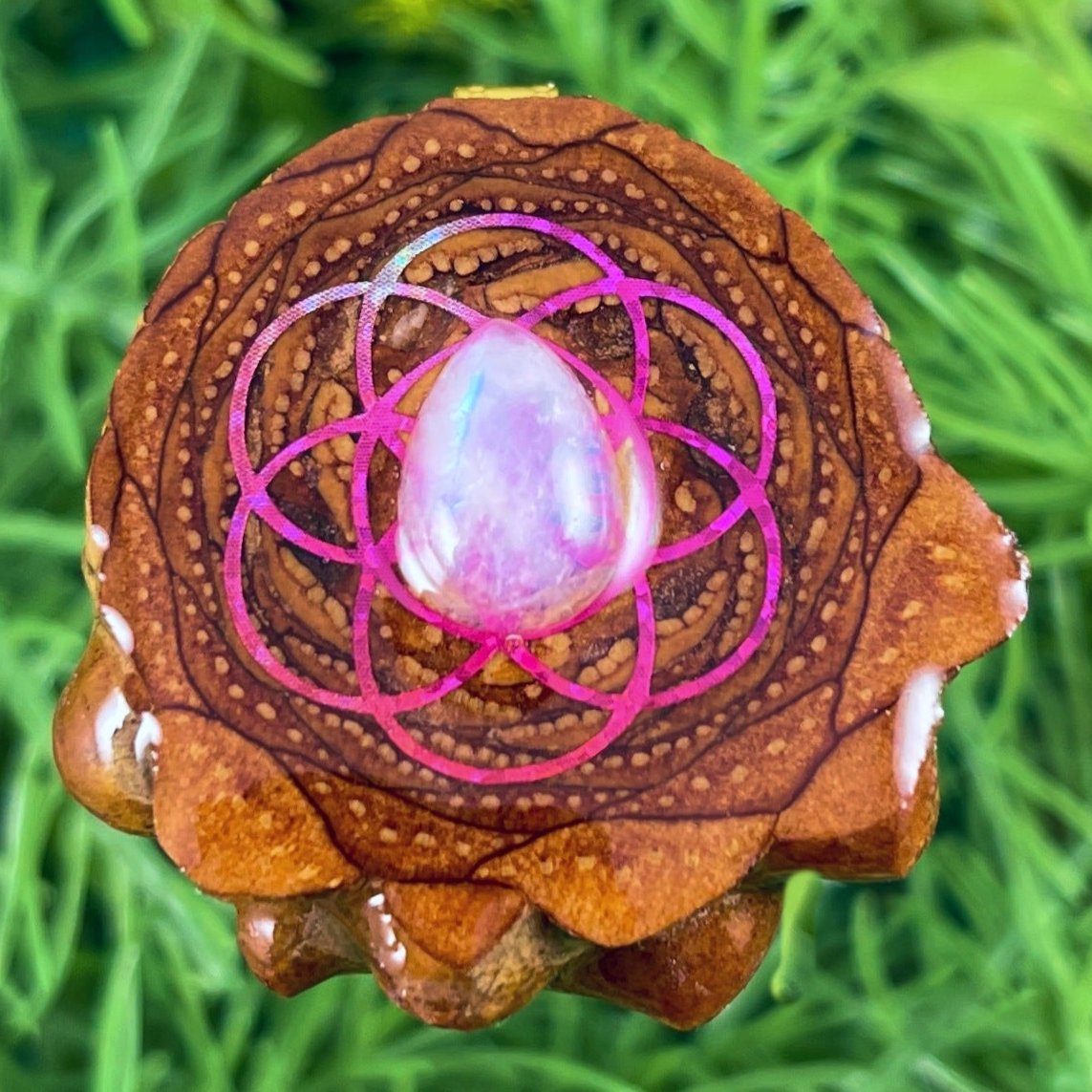 Moonstone with Seed of Life