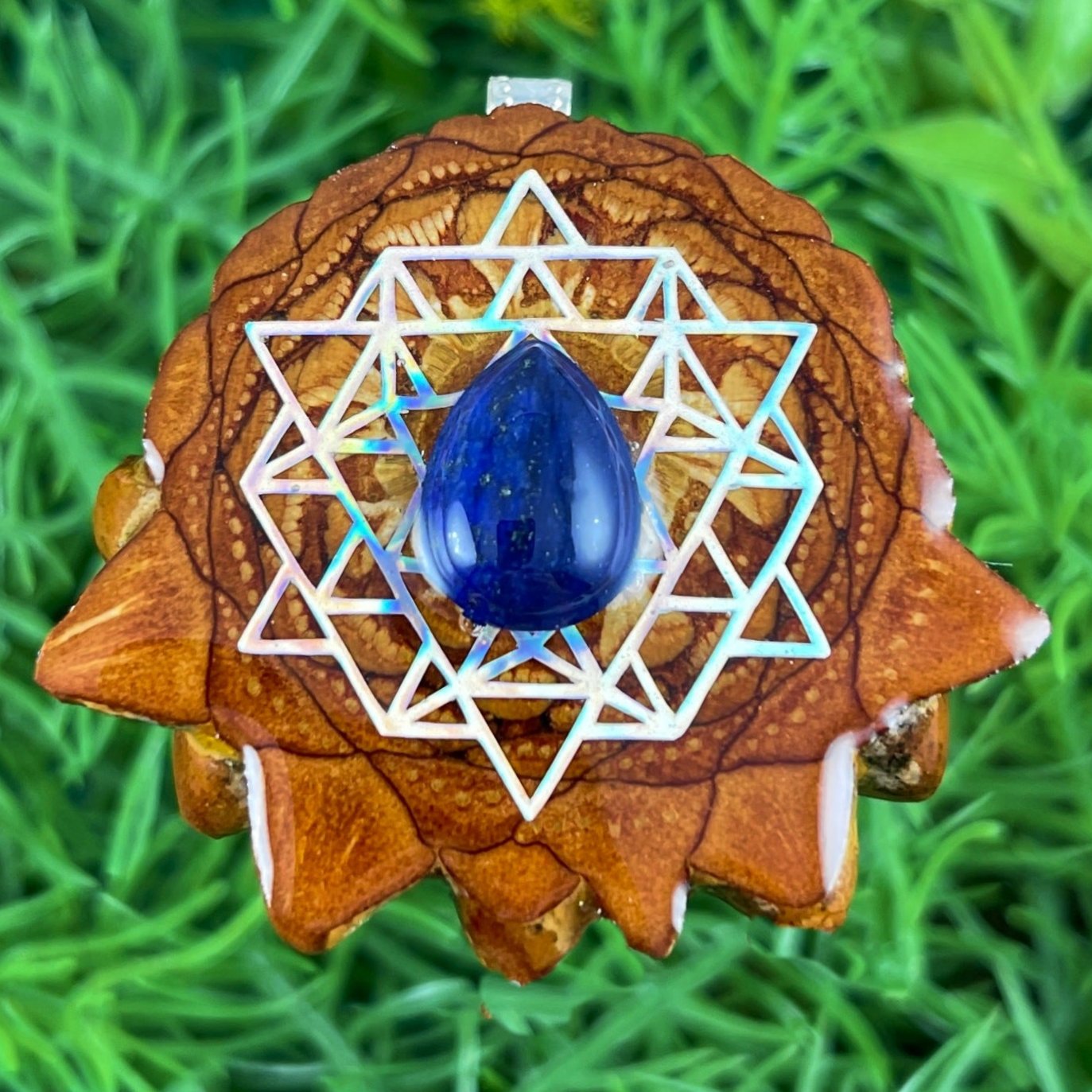 Lapis Lazuli with 64 Star Tetrahedron