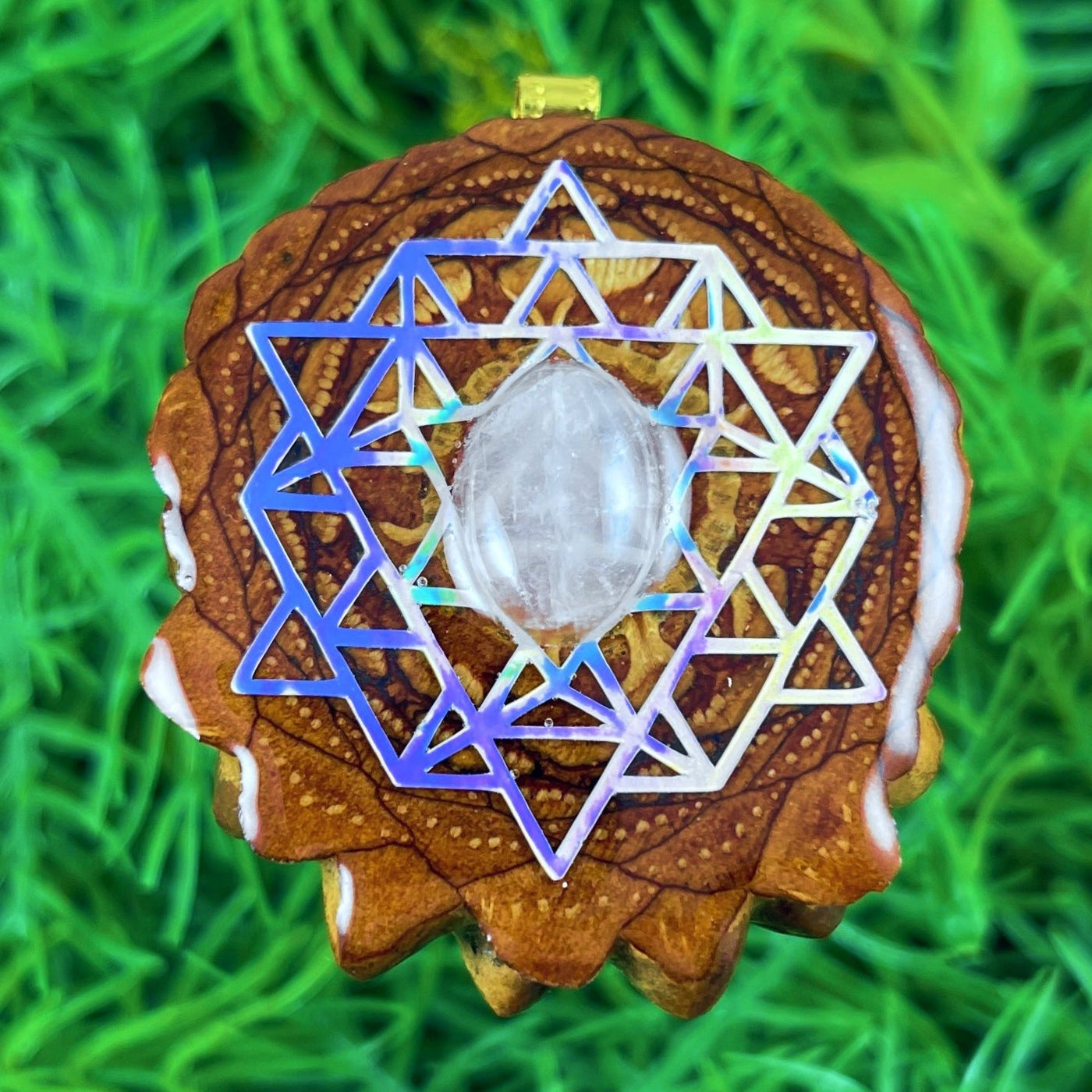 Moonstone with 64 Star Tetrahedron