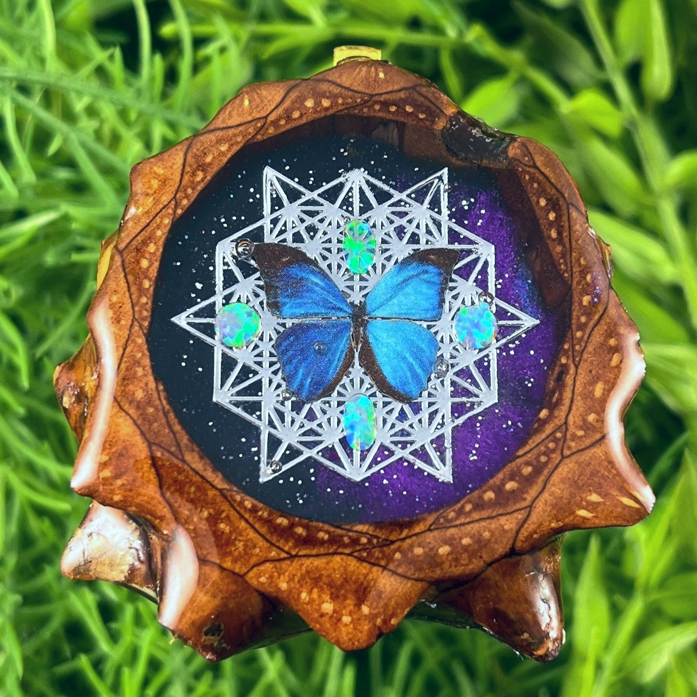 Supernova with Opal & Butterfly with 64 Star Tetrahedron