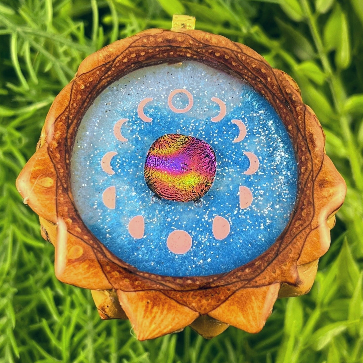 Galaxy with Dichroic Glass & Moon Phase