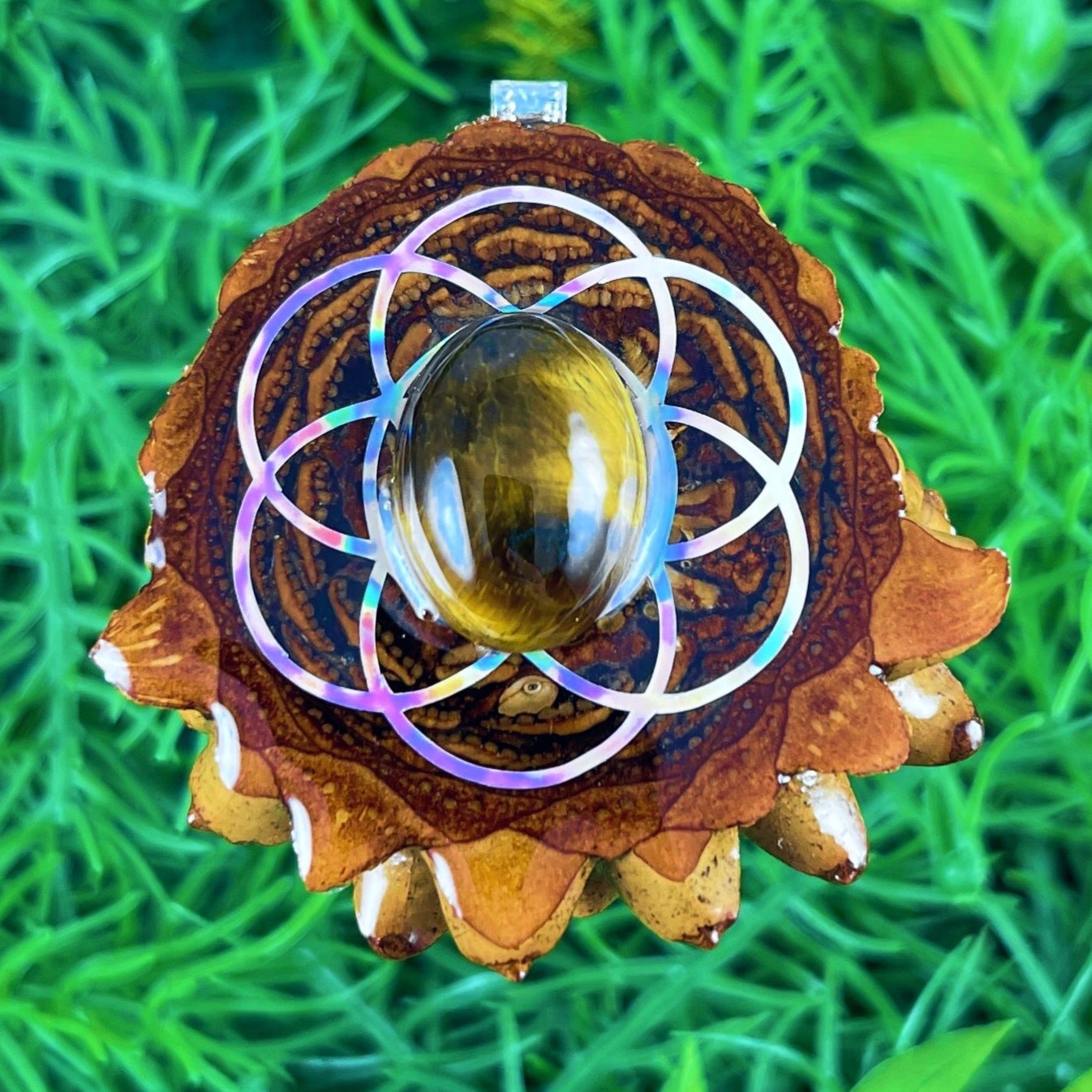 Tiger's Eye with Seed of Life