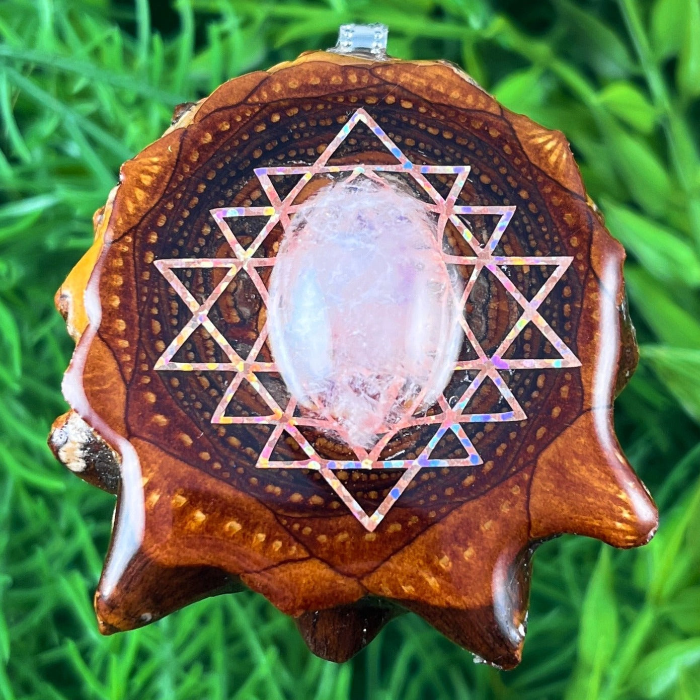 Moonstone with Sri Yantra