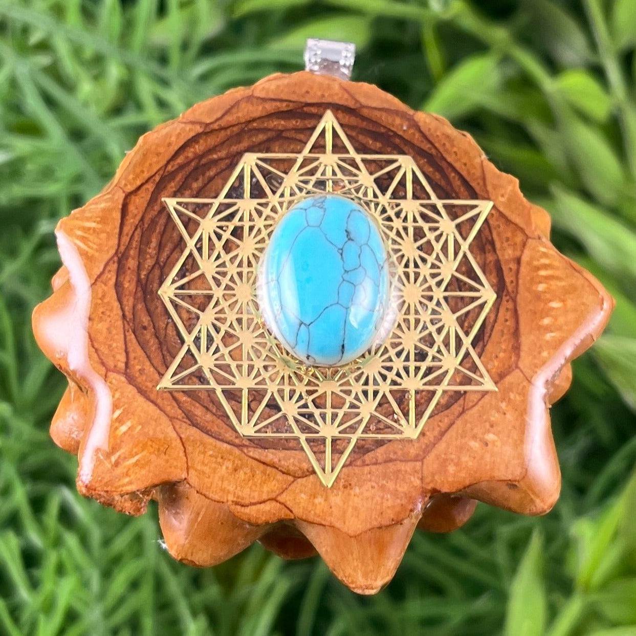 Blue Copper Turquoise & 64 Star Tetrahedron