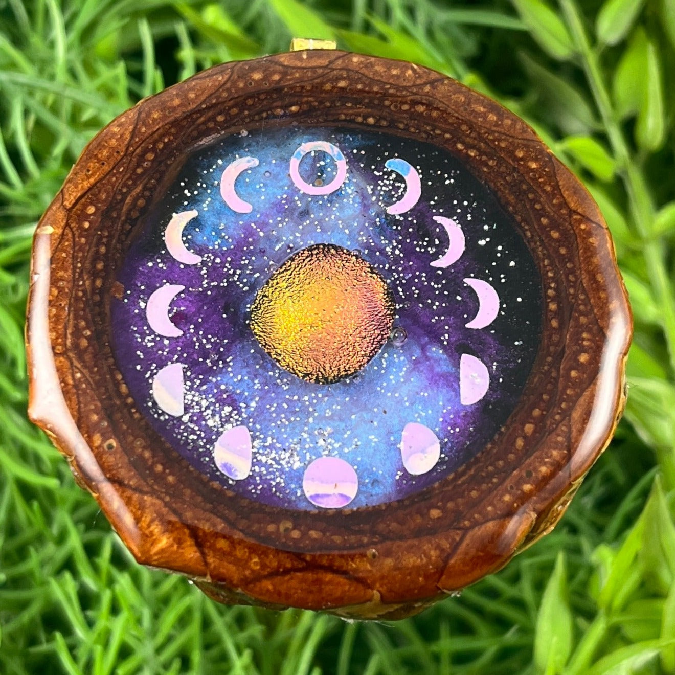 Galaxy with Dichroic Glass & Moon Phase