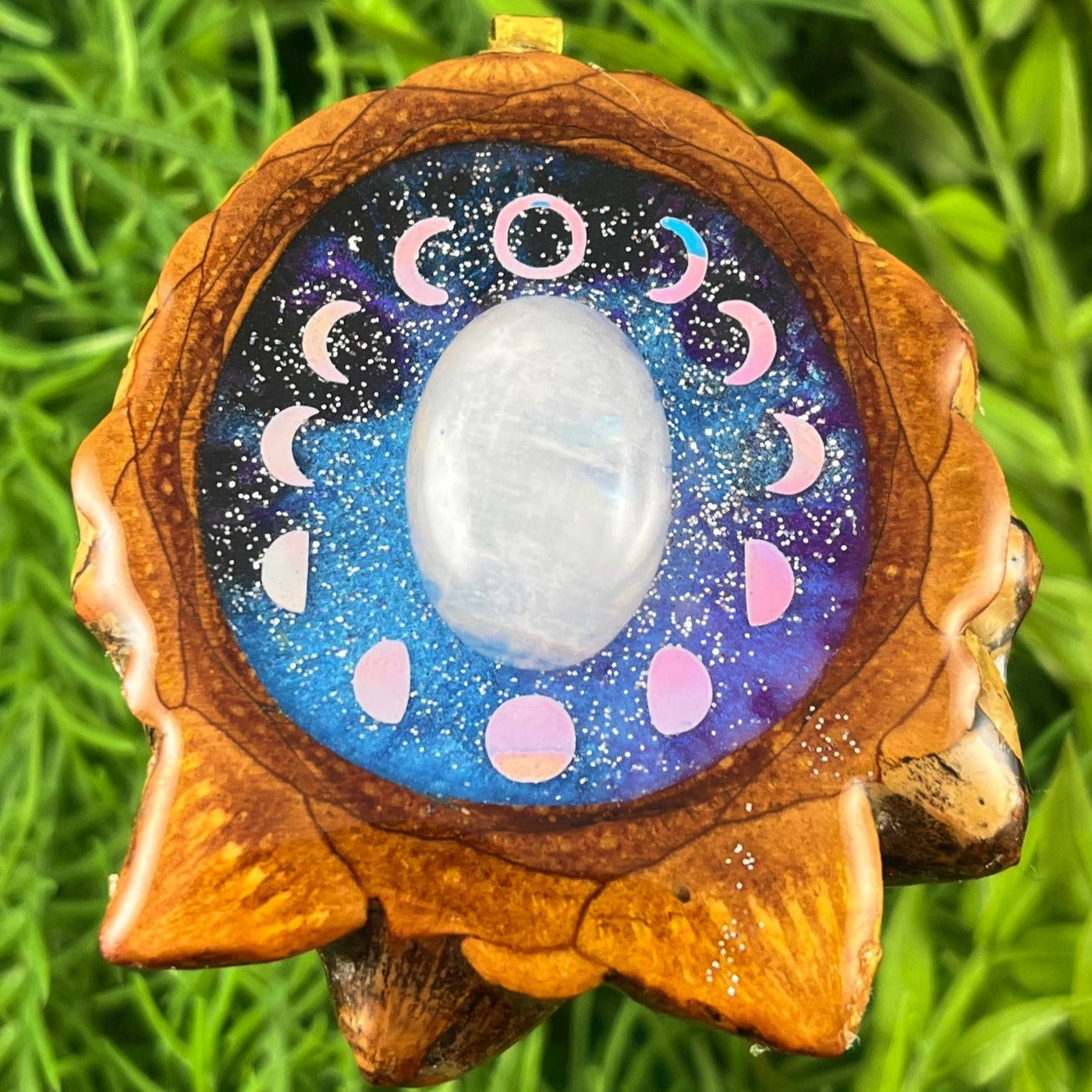 Galaxy with Moonstone & Moon Phase