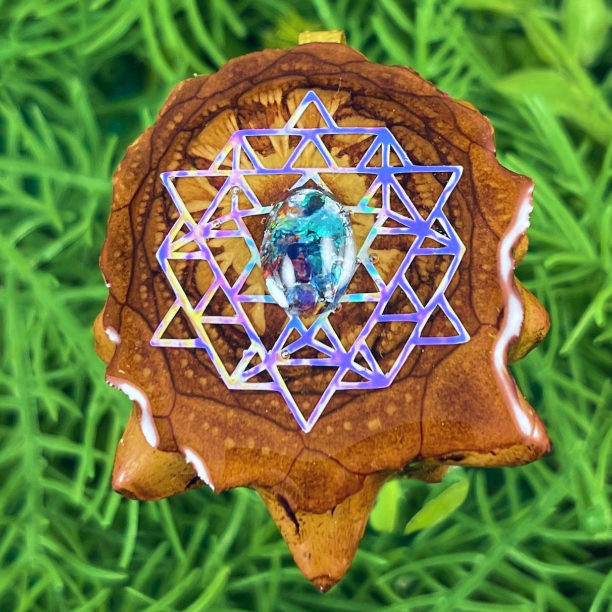 Dichroic Glass with 64 Star Tetrahedron