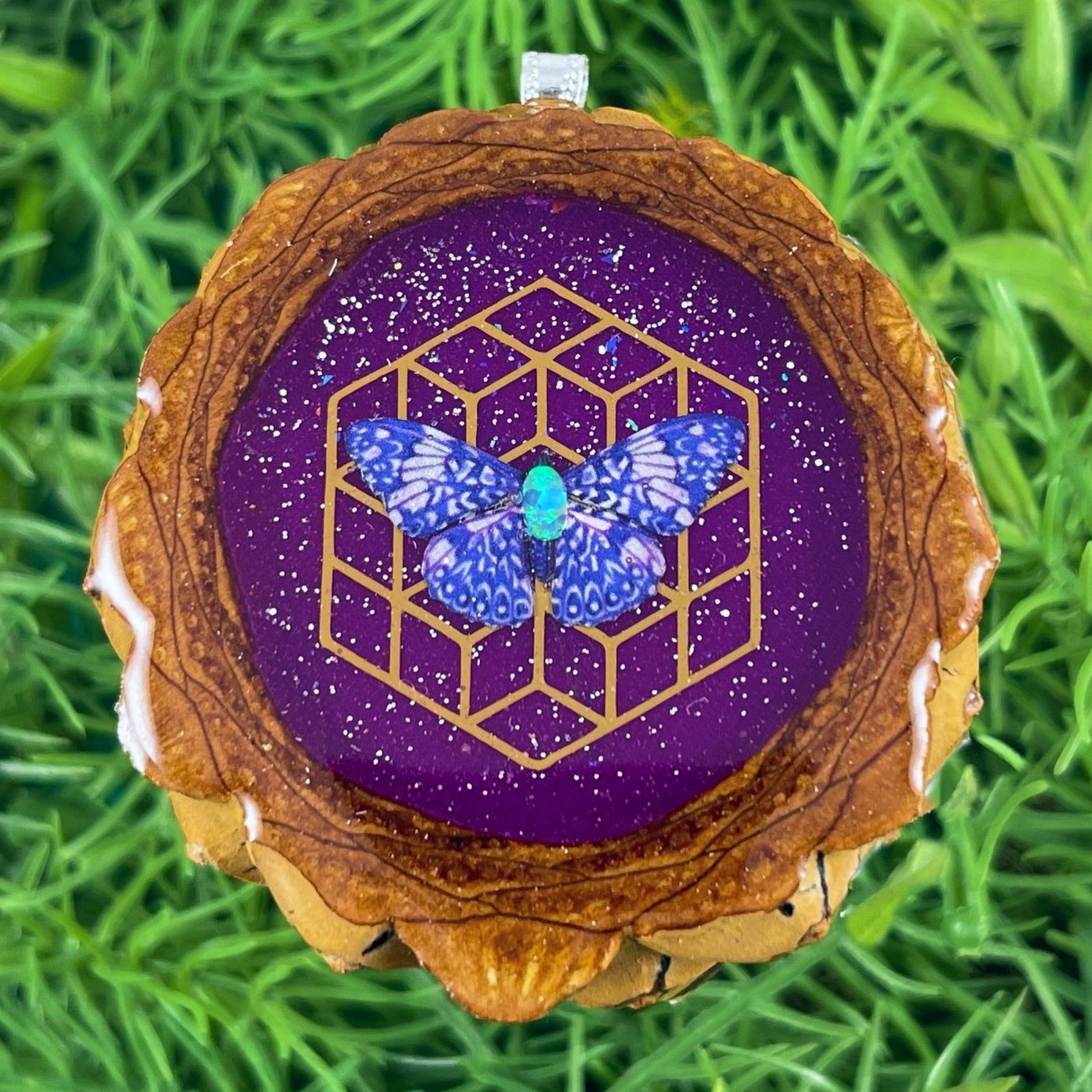 Butterfly with Supernova and Mandala and Opal