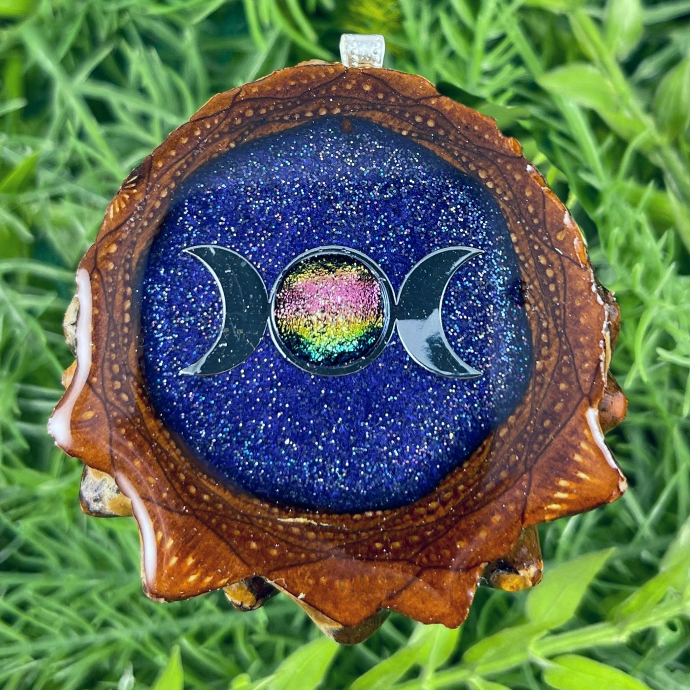 Galaxy with Dichroic Glass and Moon Phase