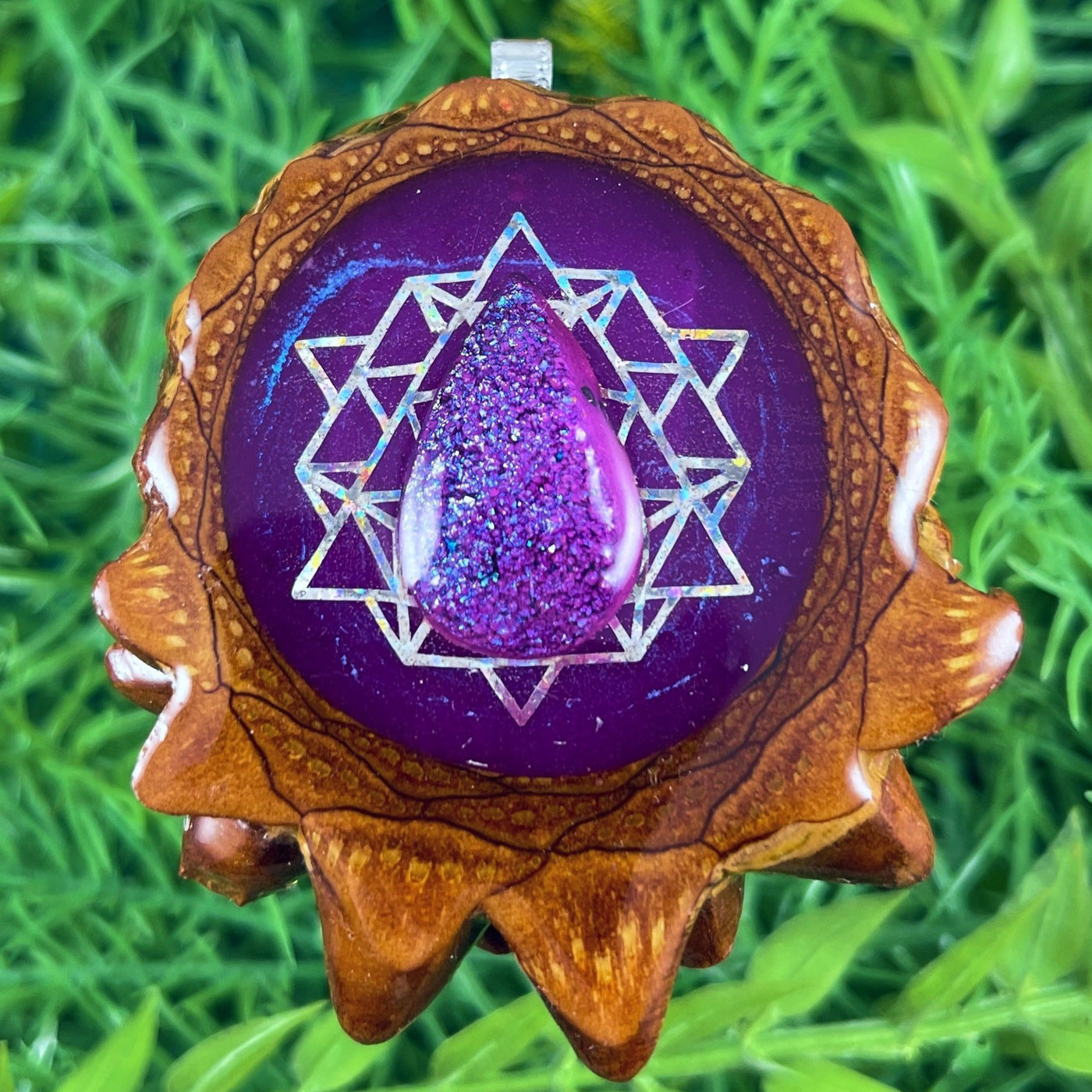 Galaxy with Druzy Quartz& 64 Star Tetrahedron